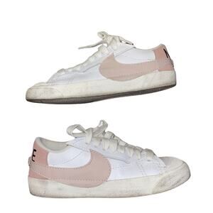 Nike Women Blazer Low 77 Jumbo White Pink Sneaker Size 9 Athletic Casual Sports